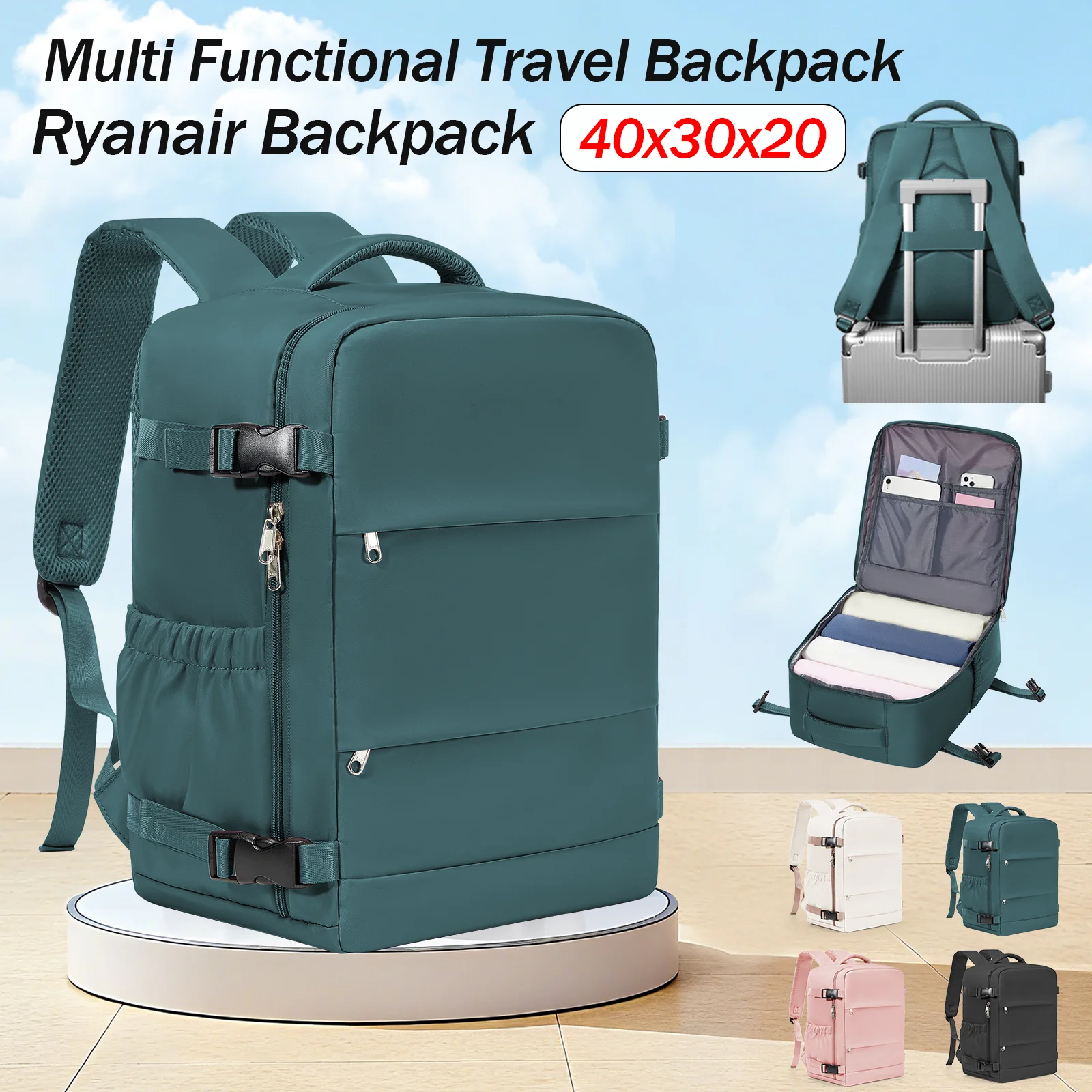 Ryanair 40x30x20 Travel Backpack Airline Carry-On Backpack Women Men Business Laptop Backpack Shoulder Bag Luggage Storage Bag