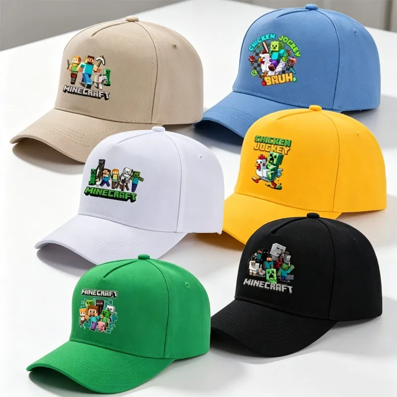 Miner Crafting Baseball Cap Cartoon Game Pattern Print Hat Women Men Outdoor Comfortable Fashion Caps Boys Girls Cute Hats Gifts