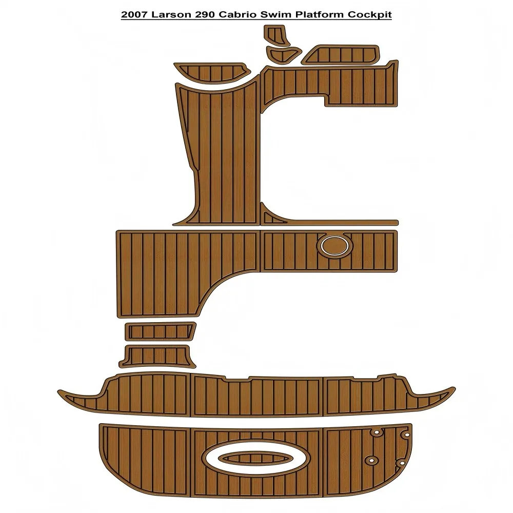 

2007 Larson 290 Cabrio Swim Platform Cockpit Pad Boat EVA Teak Deck Floor Mat SeaDek MarineMat Style Self Adhesive