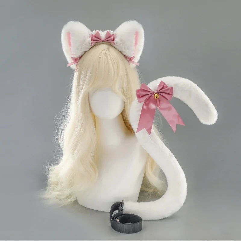 New Original Lolita Cat Ear Headband Comic Con Cat Ear Tail Cosplay Props Two-dimensional Maid Lolita Girl Headpiece Tail Set