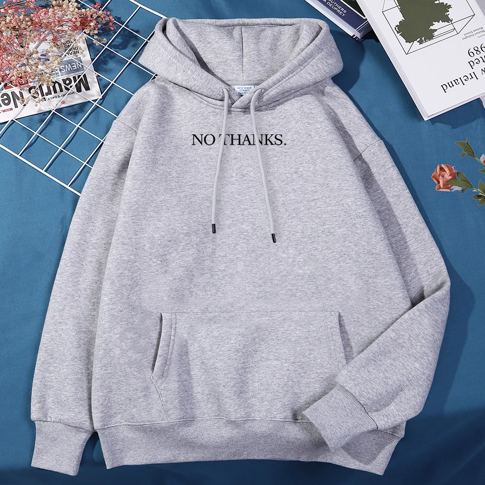 

No Thanks Printing Hoodie Men Classic Casual Quality Tracksuit Fashion Graphics Hoodies Comfortable Oversized Clothes For Men