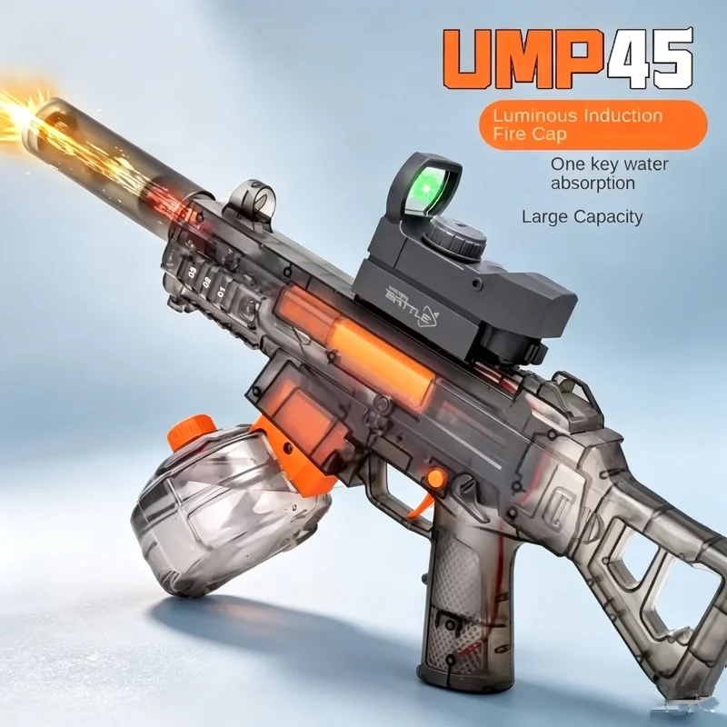 Electric Flame Light Water Gun Large Capacity Automatic Water Absorption High-pressure Water Spray Pistol Boy Outdoor Game Gifts