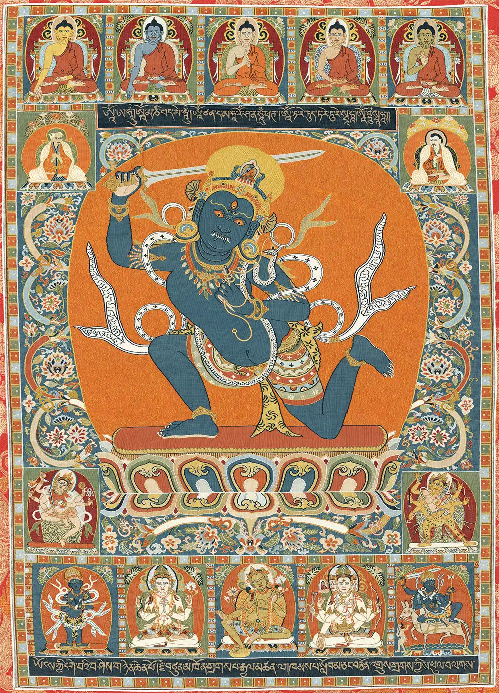 

Acala / Akshobhya Thangka (15th Century Version),Gandhanra Tibetan Buddhist Thangka Art,Giclee Printed and Hand Framed,47" × 32"