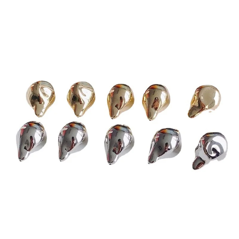 

Wholesale 50pcs/lot color electroplate print irregular water drop shape acrylic beads diy jewelry garment accessory