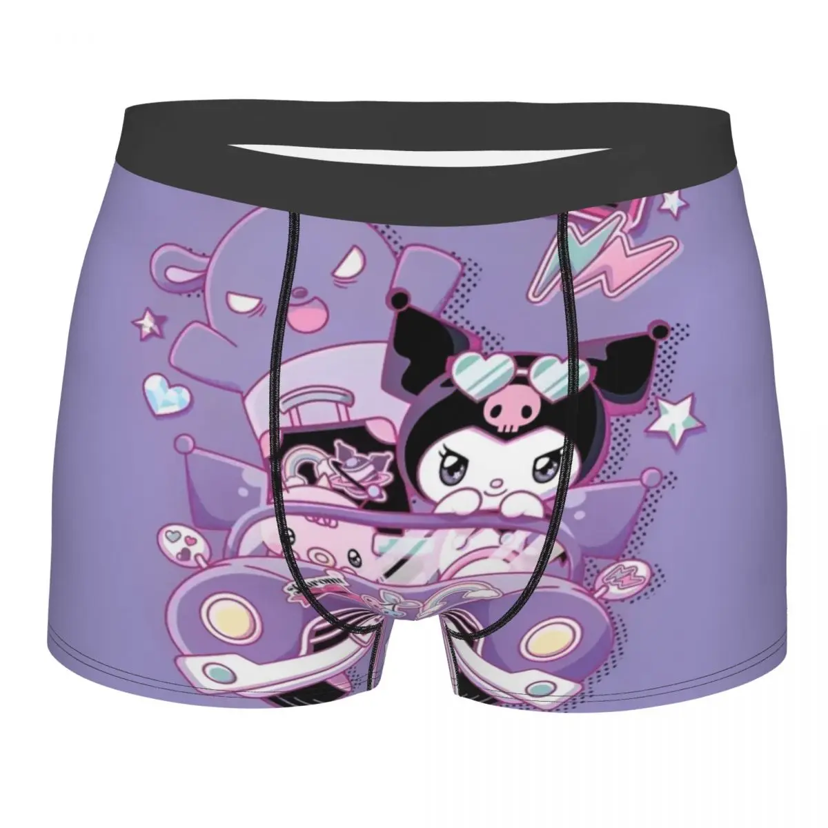 Custom Kuromi Cartoon Movie Underwear Men Print Classical Anime Boxer Briefs Shorts Panties Breathable Underpants
