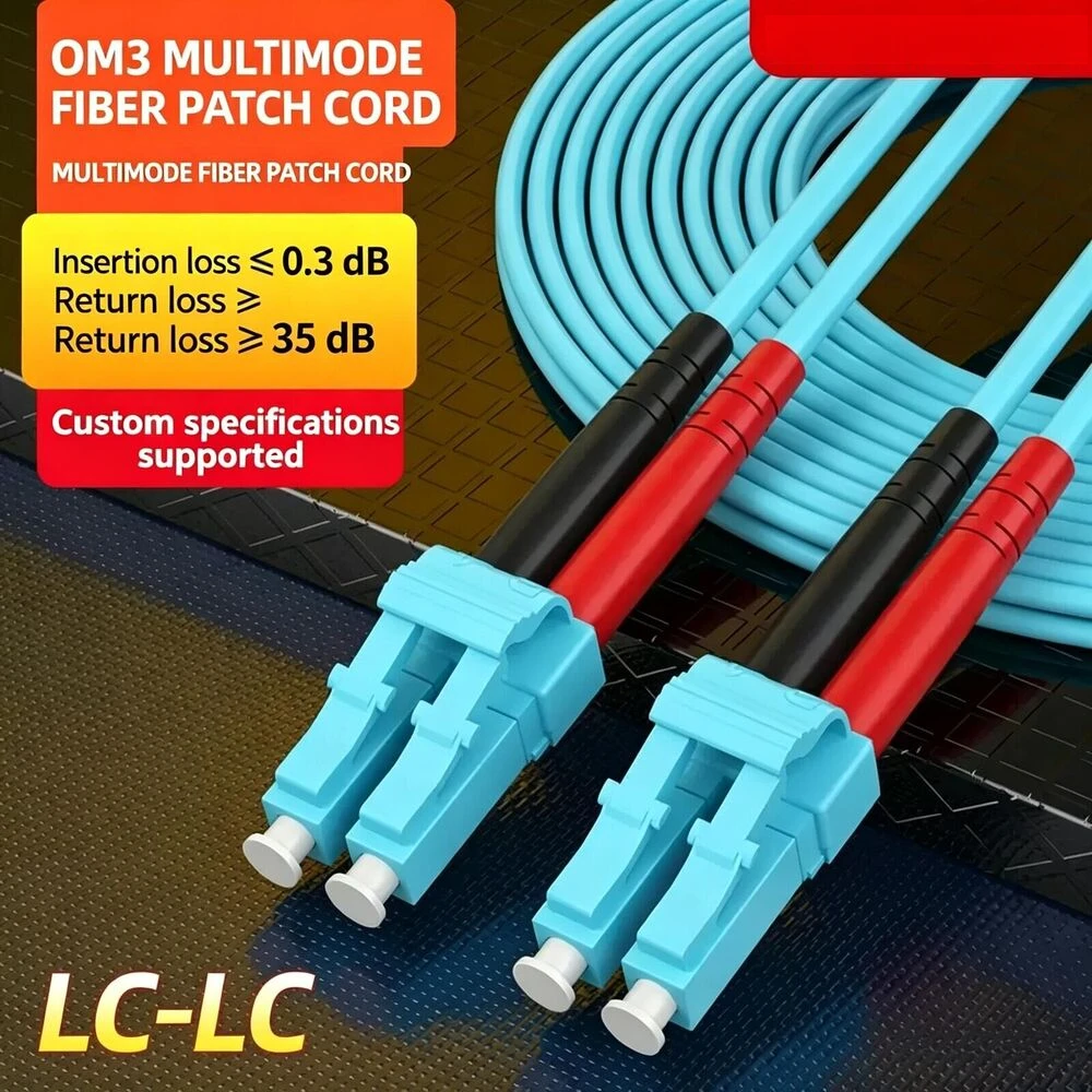 5pcs Multimode Fiber Patch Cable10 Gigabit OM3 Multimode Double Core Fiber Line Indoor Tail Fiber LC-LC to SC-FC Fiber pigtail
