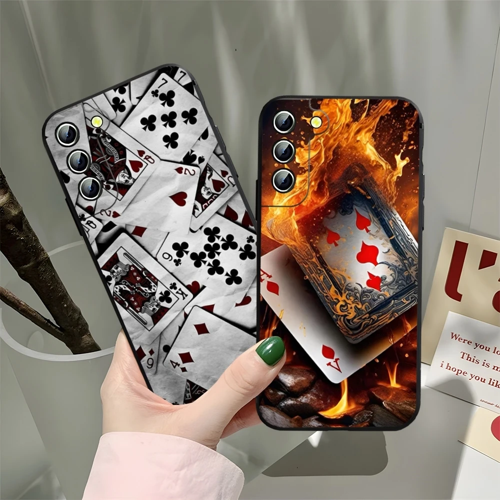 Poker Ace of Spades Phone Case for Samsung Galaxy S23 S22 S24 S25 S21 Ultra Fe Plus A16 A34 A54 A24 A52 A53 M54 Cover