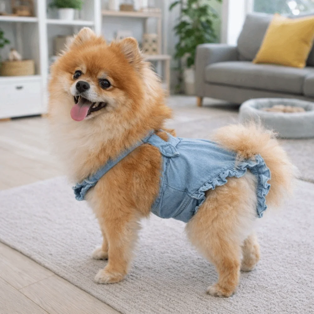 Adjustable Pet Physiological Pants Thin Breathable Suspender-Style Dog Sanitary Pants Bow Pet Dog Diapers Female Dog Period