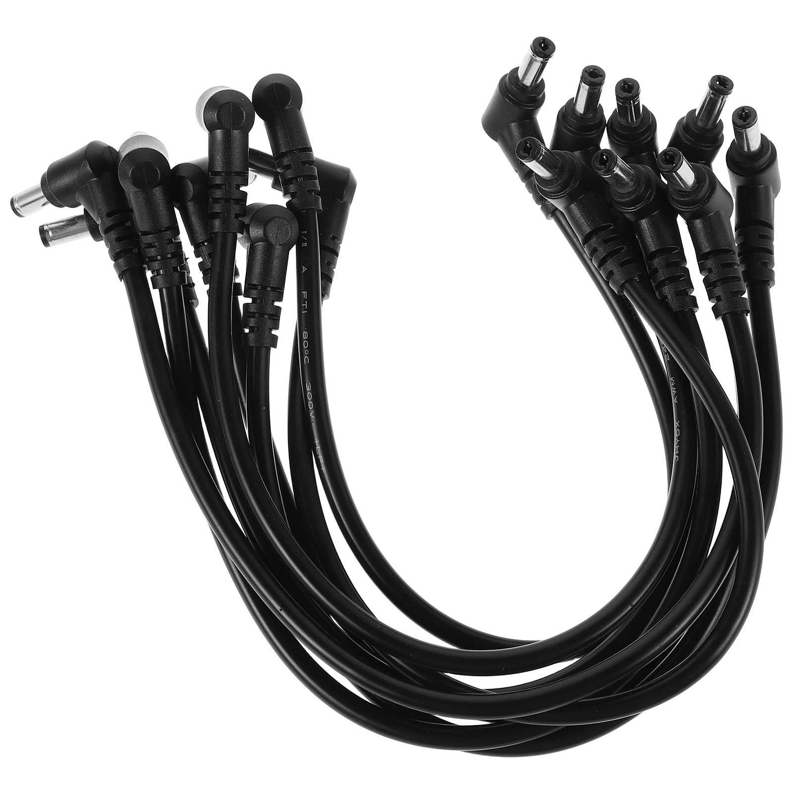 

8pcs Monitoring Power Extension Cord Pure Copper DC5.5*2.1 Plug Right Angle Dual Bend Male Head Compatible Sockets Stage Audio
