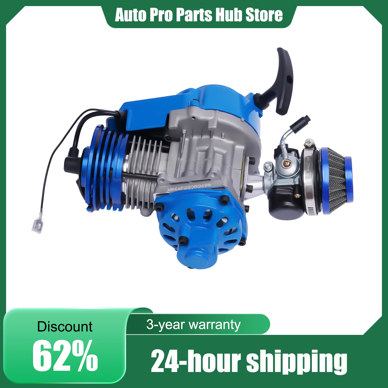 

49cc Off Road Motorcycle Engine, 49cc Motor Engine, 2 Stroke Racing Motor, 6 Teeth Sprocket, Bike Replacement Part