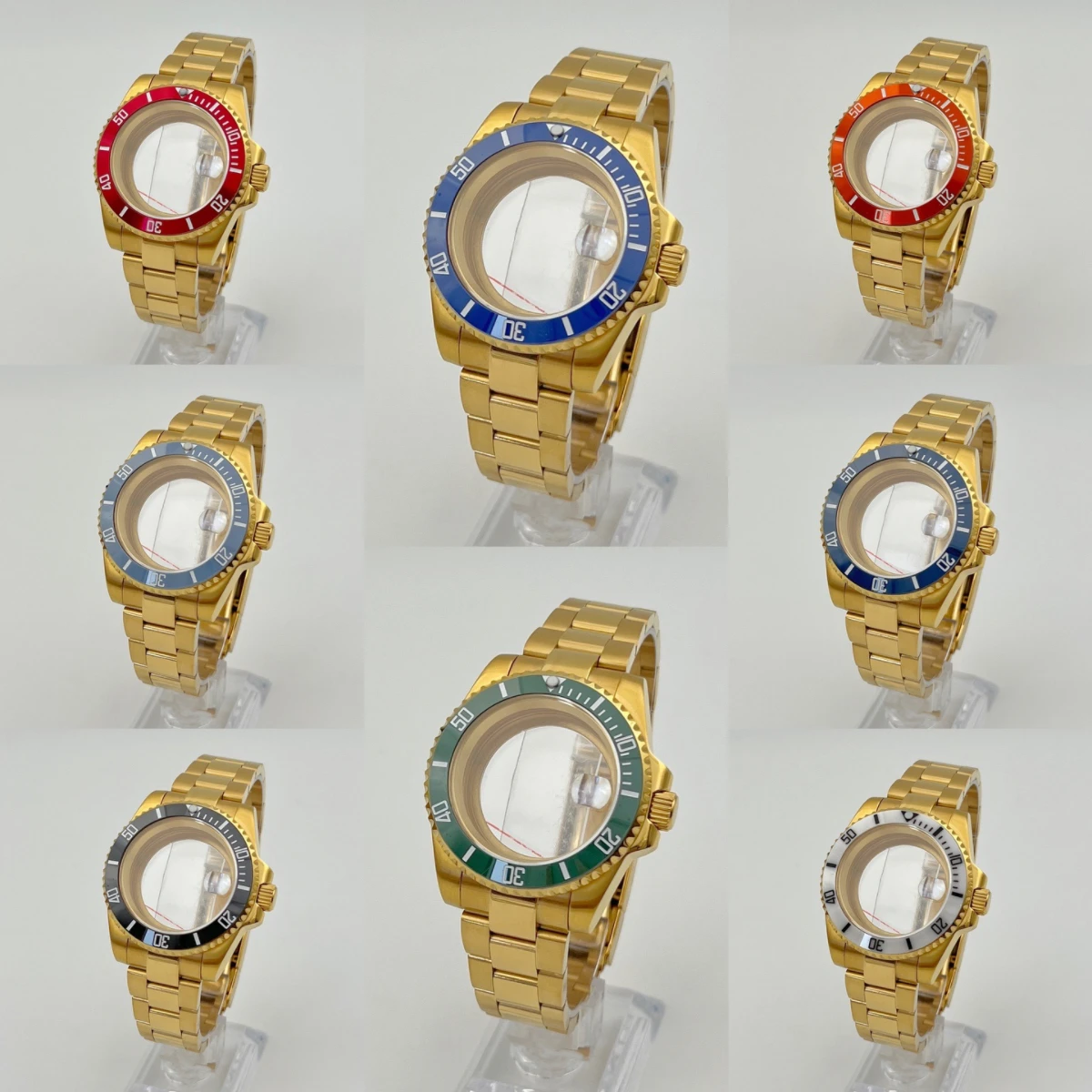 

Full gold NH35 case, gold case three strap set, multi-color SUB bezel, suitable for NH34/NH35/36,