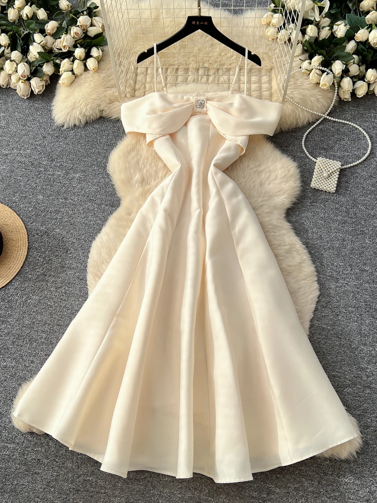 Princ Sle Sommer Ele Hohe Taille A-Linie Dr Damen Svel Luxus Dr Aosphere Sensation Langer Rock