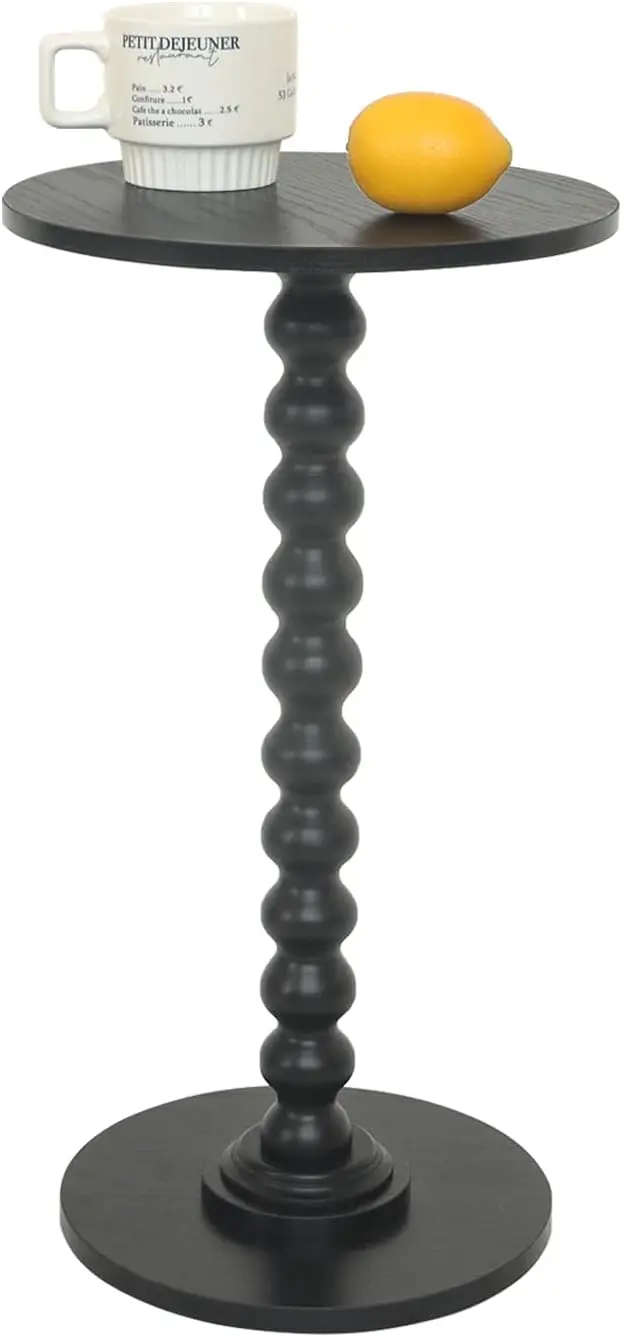 

Round Side Table, Small Drink Table for Small Spaces, Modern Accent End Table Nightstand with Solid Wood Leg