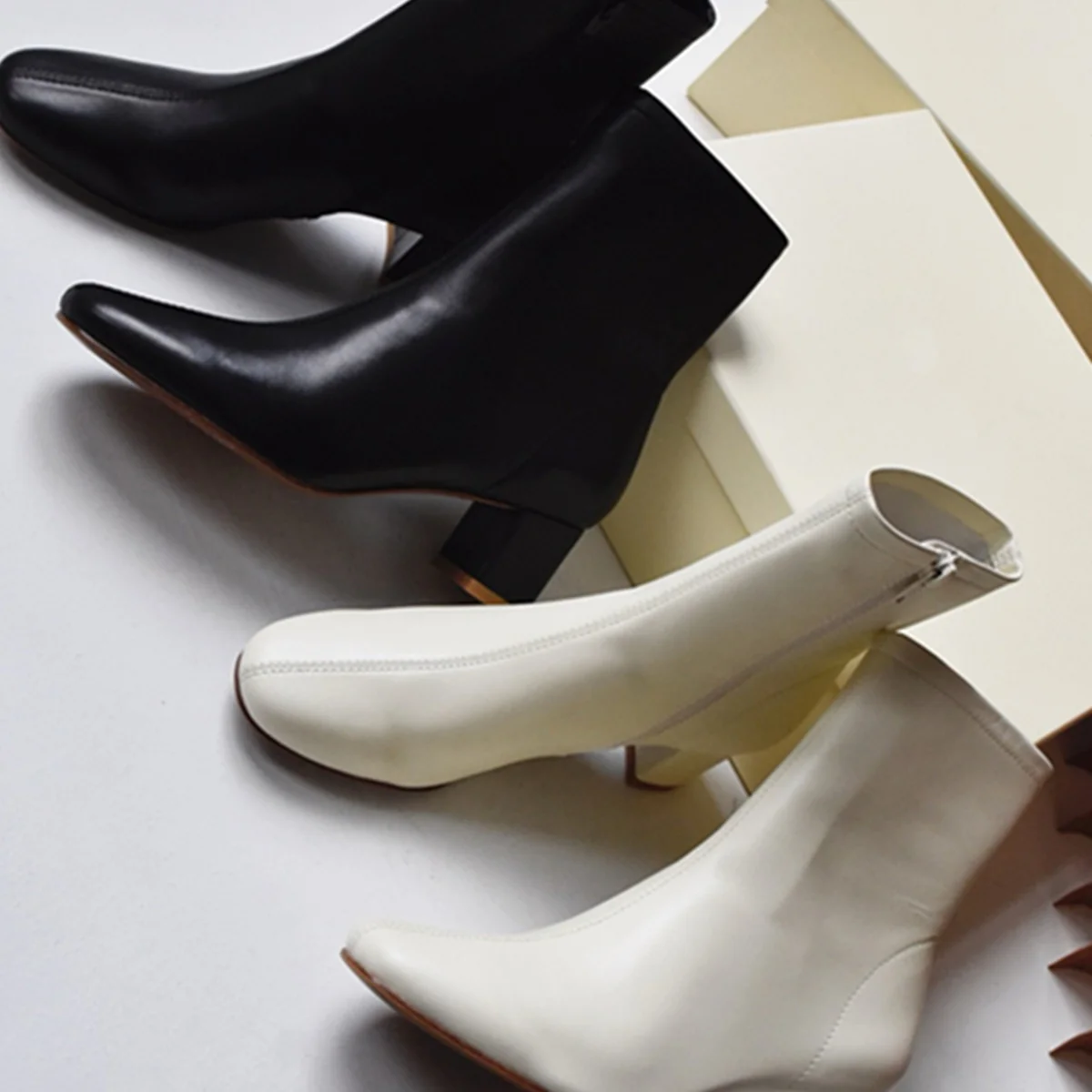 

Jenny&Dave Minimalist Sheepskin Handmade Short Boots French Retro Slimming 5.5cm High Heels Ankle Boots Shoes For Women 2026