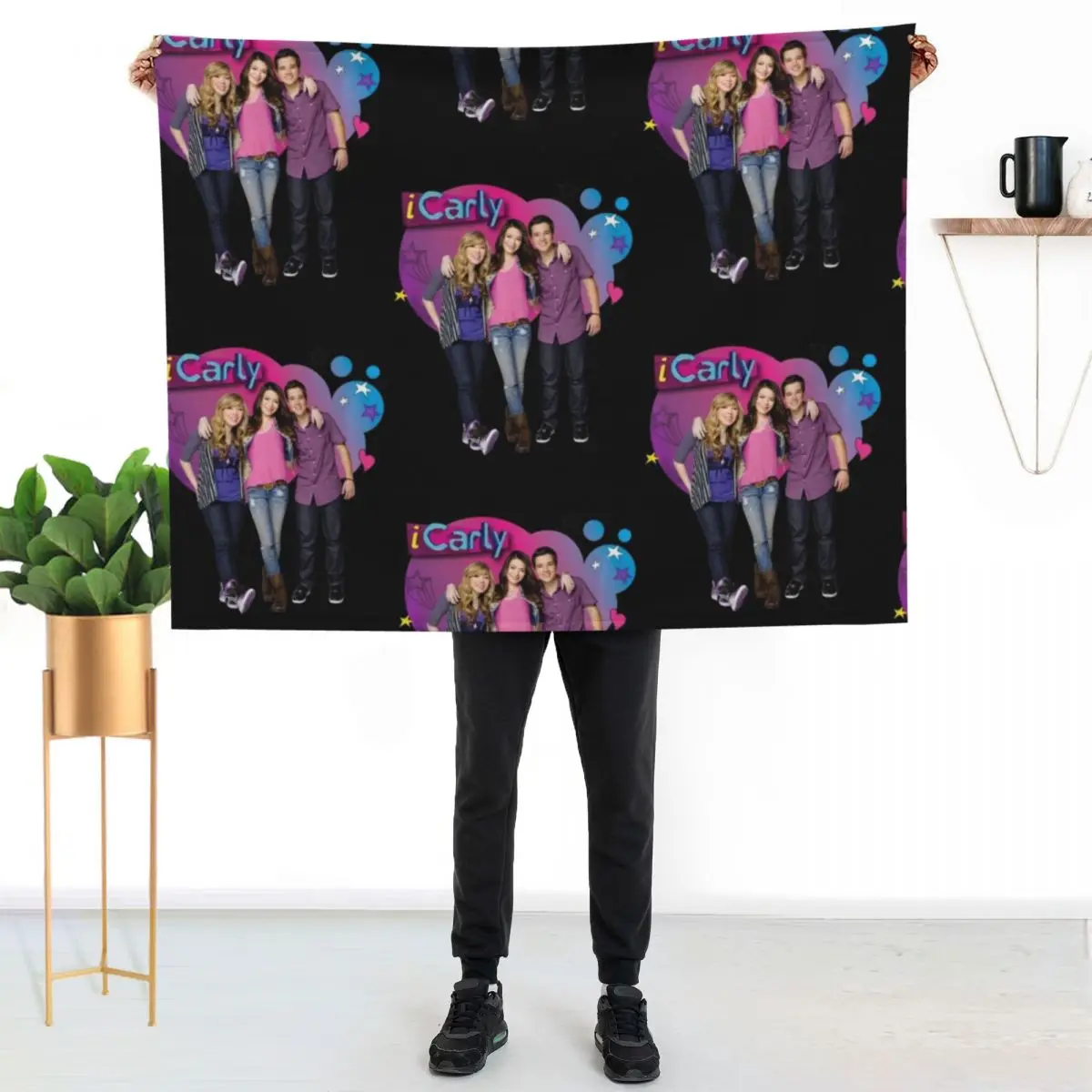 Icarly Cast Bubble Carly, Sam, And Freddie Throw Blanket Bed anime Weighted Single Blankets