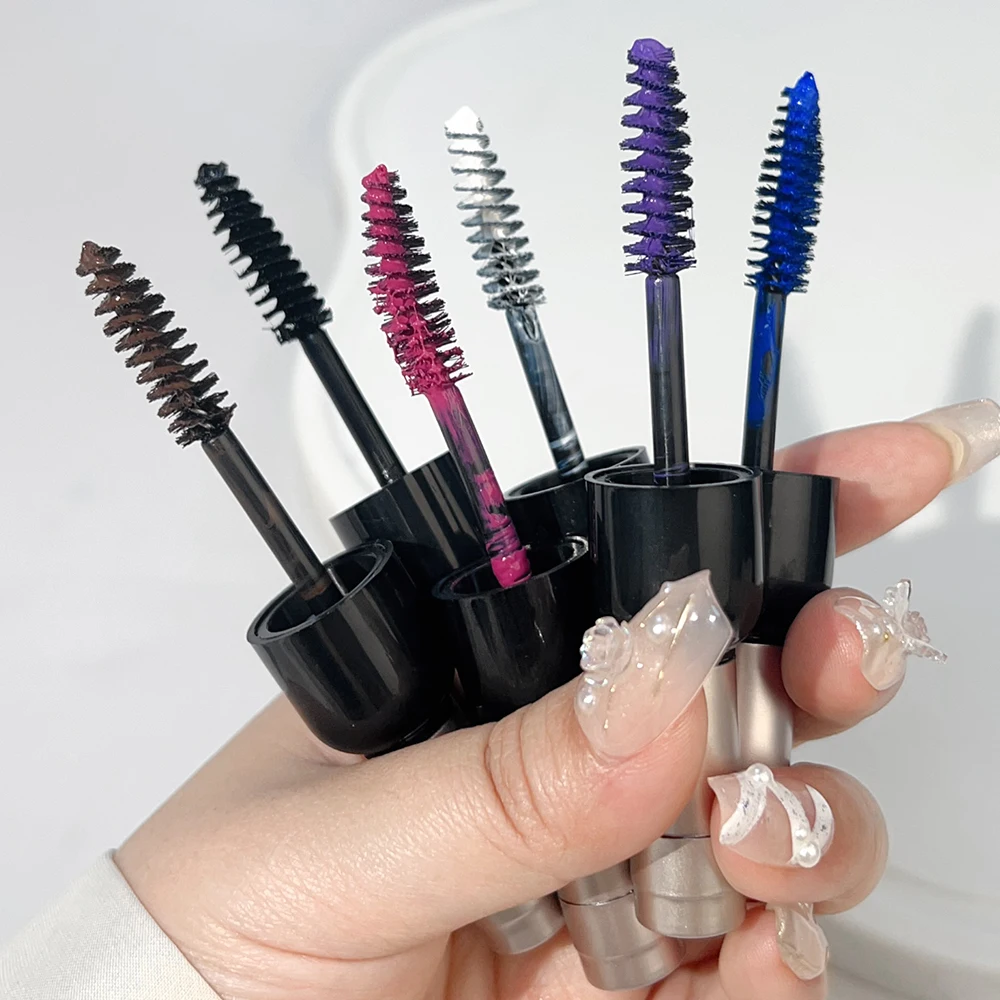 Wine Bottle Colorful Mascara 5D Silk Fiber Curling Lengthening Eyelashes Extension Purple Blue White Pink Waterproof Eye Makeup