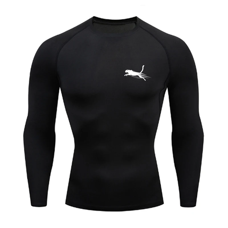 Compression Shirts Men\'S Sports Running Tight Gym T-Shirts Summer Long Sleeve Sun Protectionclothing Quick Dry Casual Tops S-3XL