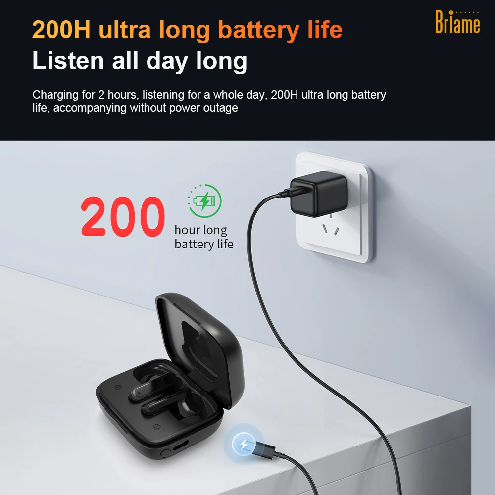 سماعات بلوتوث صغيرة من Briame مع شاشة LED سماعات رأس لاسلكية مع ميكروفون لجميع الأجهزة لعبة سماعة الرأس الرياضية #5