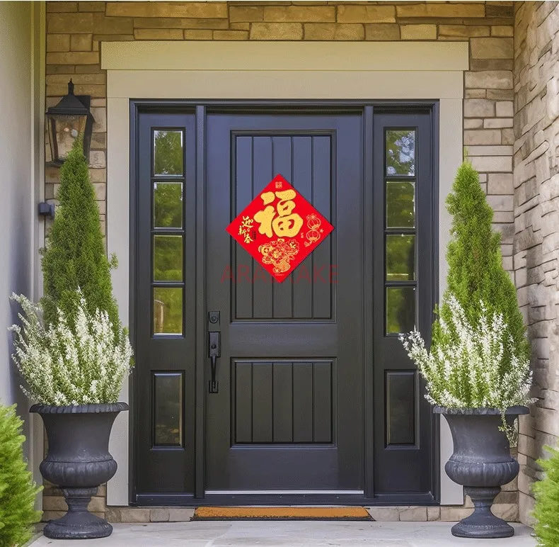 Chinese New Year Window Door Stickers New Year Party Decorations