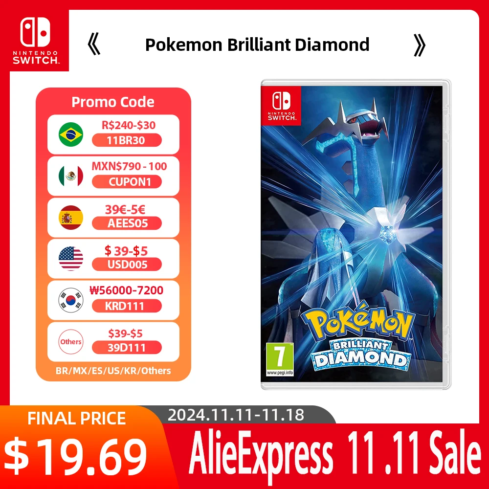 Игровые предложения Pokemon Shiny Diamond - Nintendo Switch, 100% официальная карточка для физических игр, жанр, экшн-ролевая игра для Switch OLED Lite