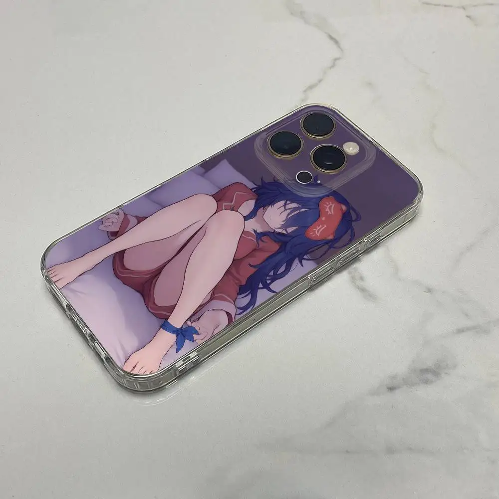 Funda de teléfono Girl Sleepy Mita M-MiSide para iPhone 17,16,15,14,13,12,11 Plus,Pro,Max,Plus,E,SE4,Mini caja transparente