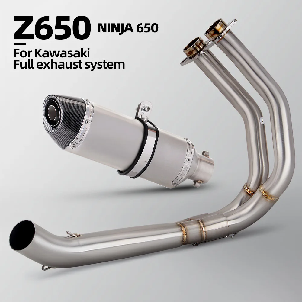 

Motorcycle Racing Escape Kit Full Exhaust System Muffler Front Pipe For Kawasaki Z650 Ninja650 Ninja Z 650 2017-2023