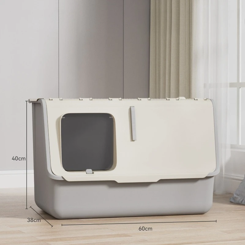

Extra Large Cat Litter Box Portable Detachable 2 Doors Handle Fits Under 30kg Cats