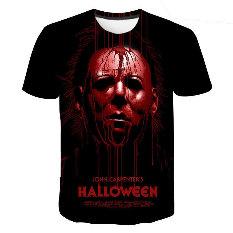 Michael Myers T-Shirts Halloween Horror Movie 3D Print Men Women Casual T Shirt Oversized Harajuku Y2k Tops Tees Kids Clothing