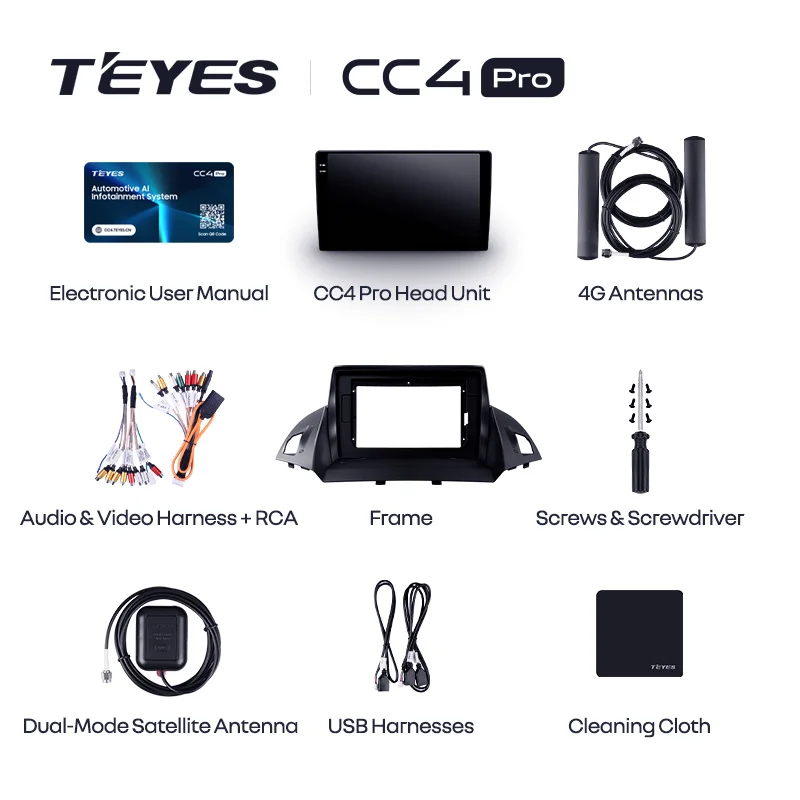 TEYES CC4 PRO For Ford Kuga 2 Escape 3 2012 - 2019 CarPlay Android Auto 2DIN Autoradio Radio Multimedia Stereo