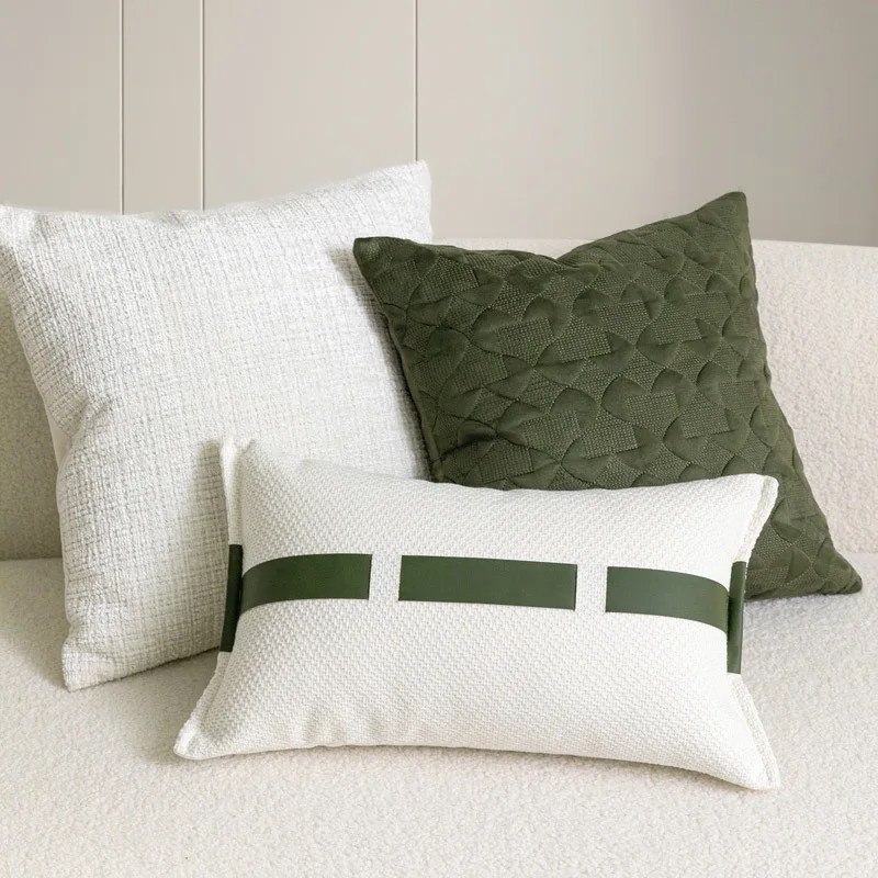 30X50/45X45/50X50CM Green Cream Throw Pillow Cover Nordic Light Luxury Waist Cushion Cover Decor Home Decorative Pillowcase