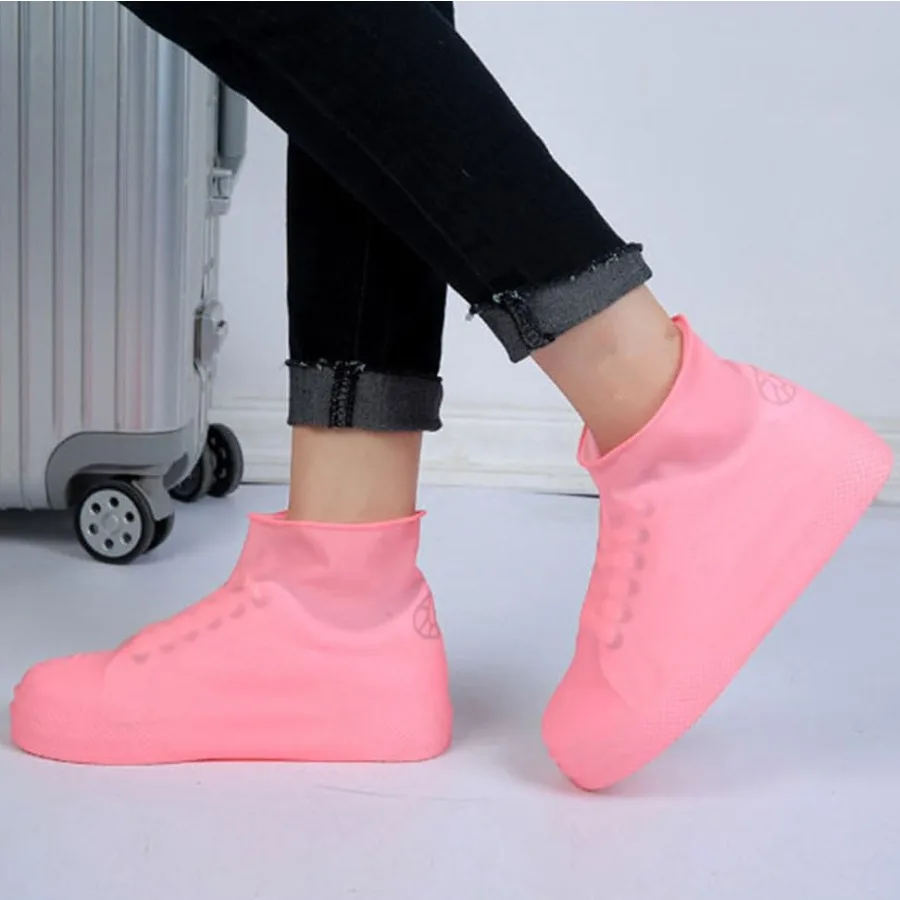 Latex Rain Shoe Covers for Women and Men, Waterproof Reusable Silicone Non Slip for Outdoor,,L (US 9-12 - view 5