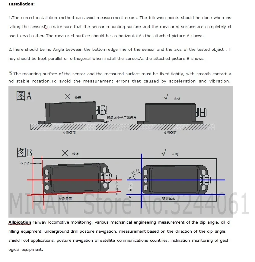 2026 MIRAN MQJD30 Single Axis Inclinometer Tilt Sensor VoltageTitle Angle Sensor/ Inclinomet