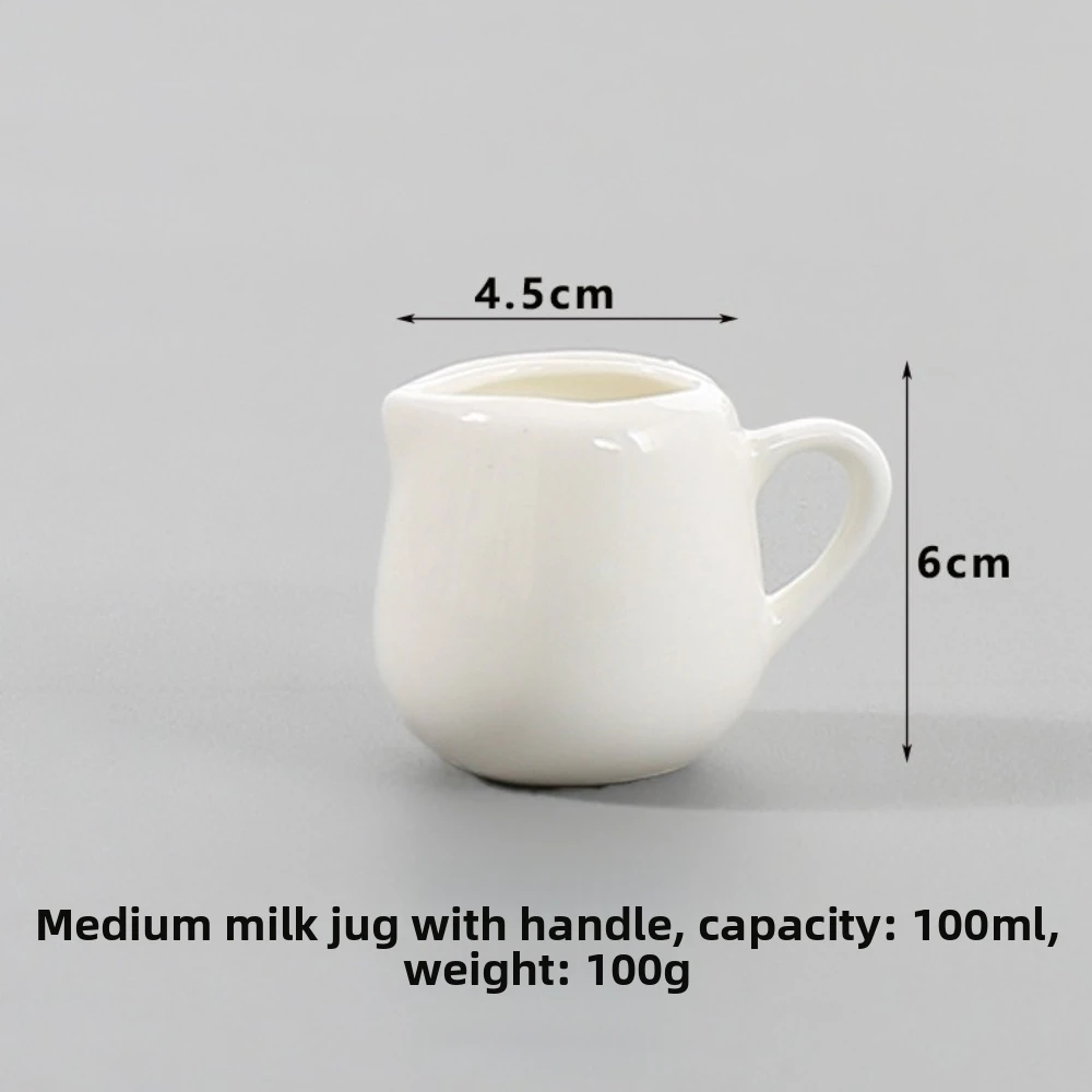 White Color Ceramics Seasoning Jar 1pc Single Unit Kitchen Tool Ceramics Milk Pot Tableware Grade Ceramics Creamer Container