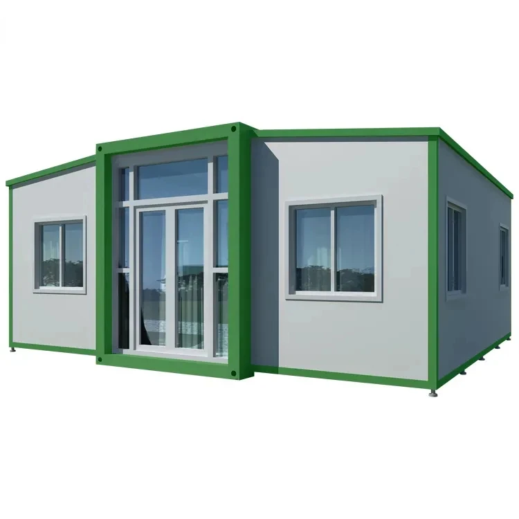 Mobile Prefabricated Tiny House Modular Home Portable Two Bedroom 20Ft Container Expandable House with Triangular Roof