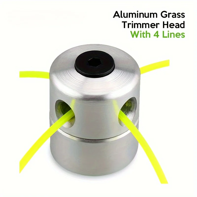 1 قطعة رأس تشذيب العشب من الألومنيوم العالمي مع 4 خطوط، بلاستيك، لاستبدال جزازة العشب