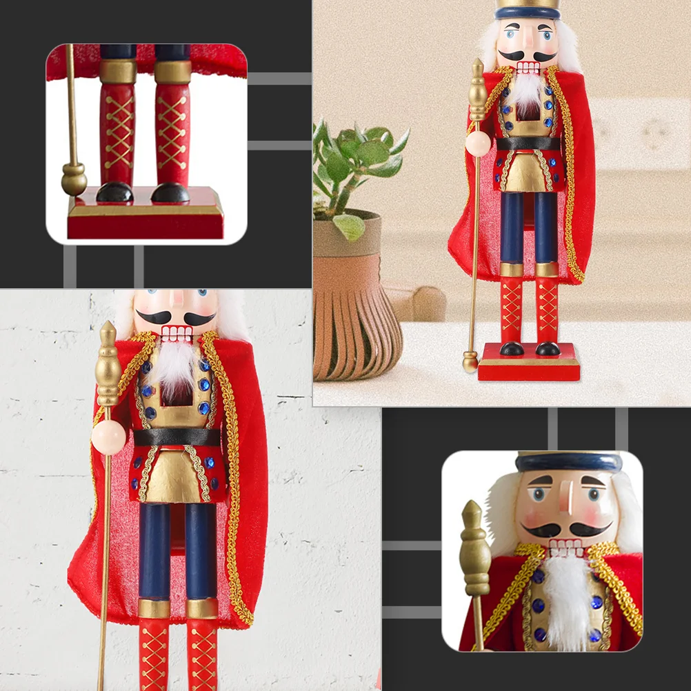 

Wooden Nutcracker Puppet Vintage Christmas Decoration Table Shelf Home Festive Ornament Xmas Party Decor Gift