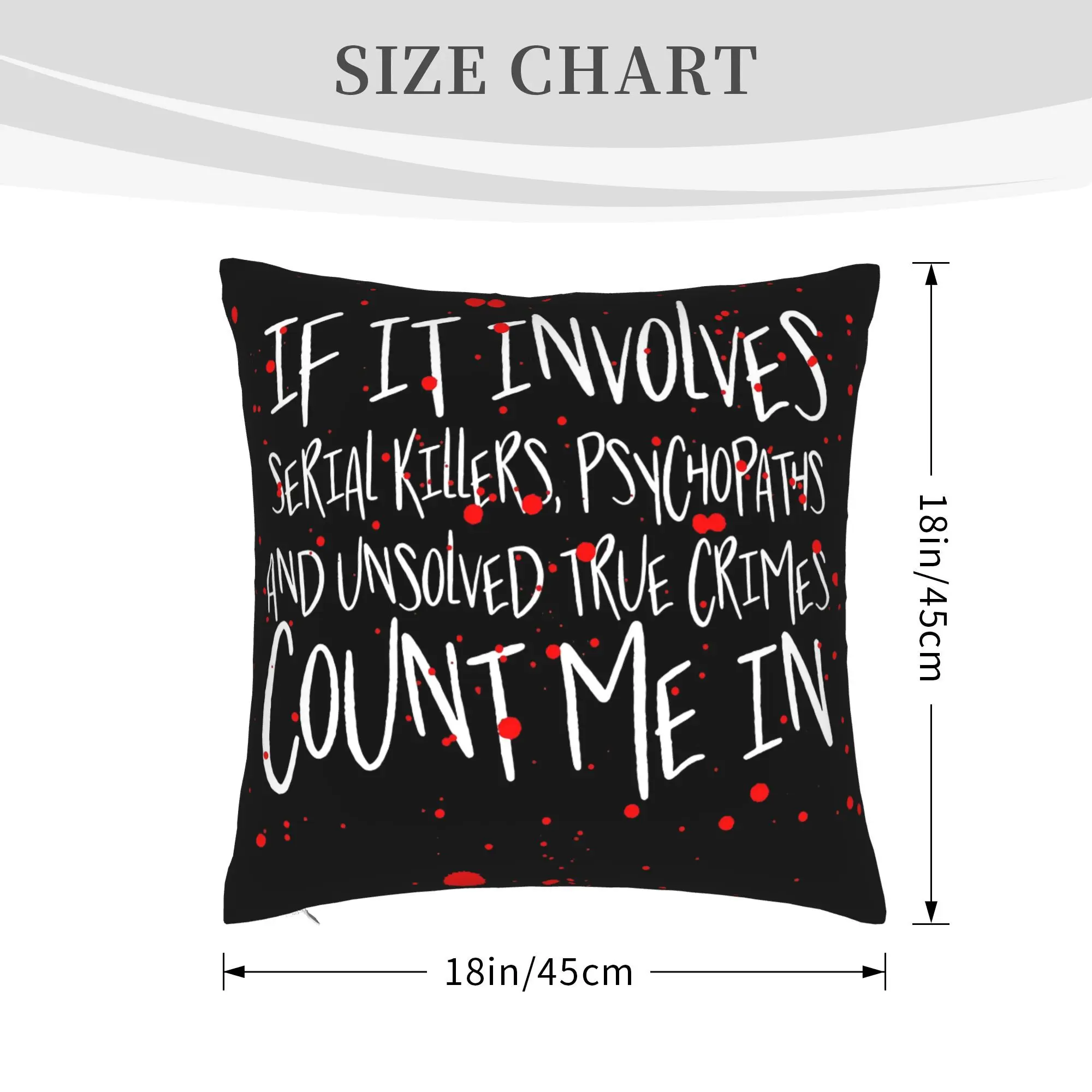 1pc True Crime Themed Living Room Pillow Cover, Polyester 2D Double-Sided Print, Serial Killer Quote Cushion, Perfect Gift for C