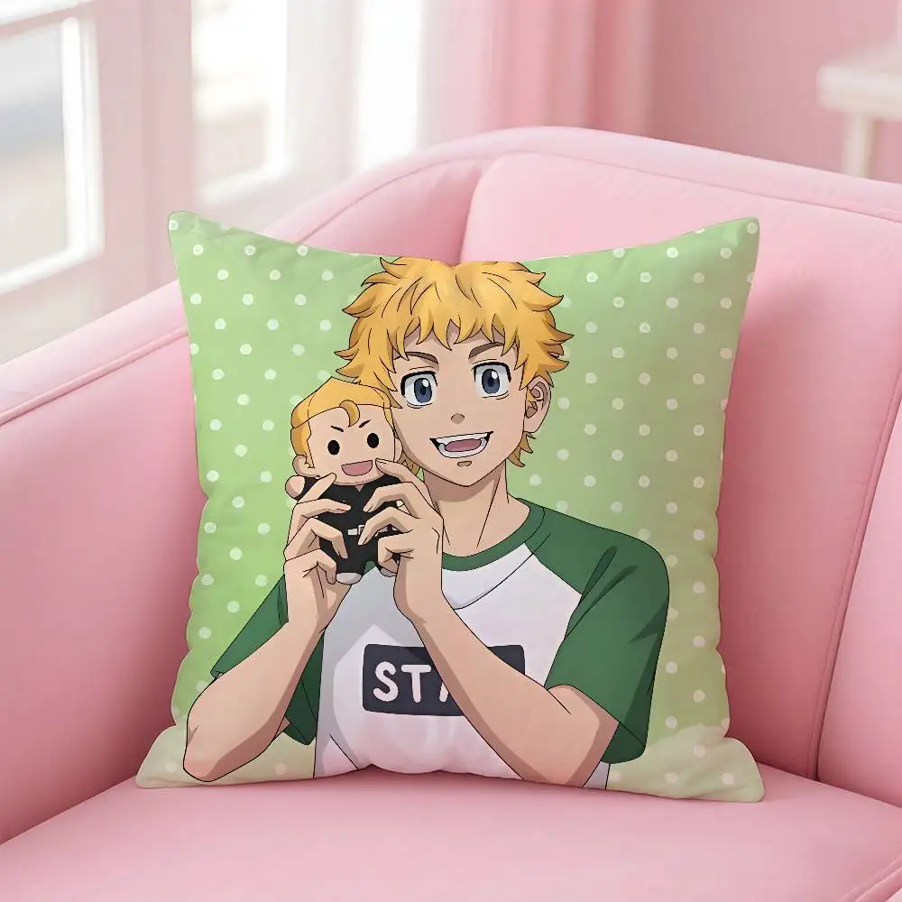 حار أنيمي T-Tokyo المنتقمون كيس وسادة مكافحة الغبار المخدة غير مرئية سستة حريري قصير أفخم غطاء وسادة أريكة #5