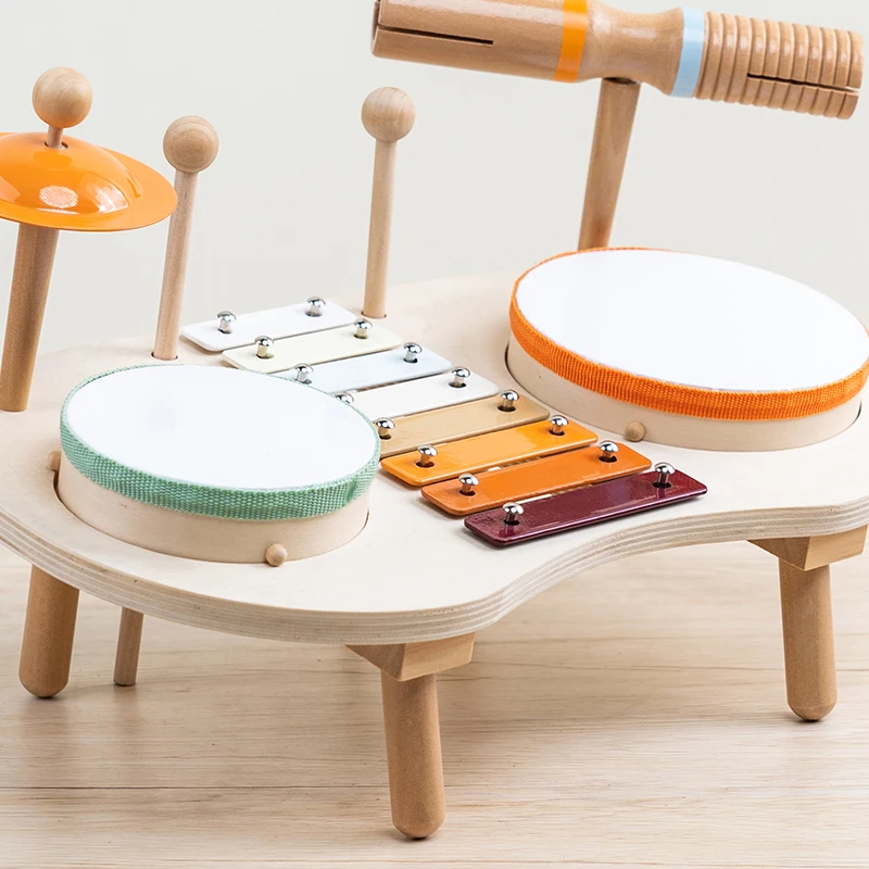 Creative Funny Baby Wooden Percussion Instruments Early Educational Toys Multi-functional Toys Kids Musical Instrument Gift
