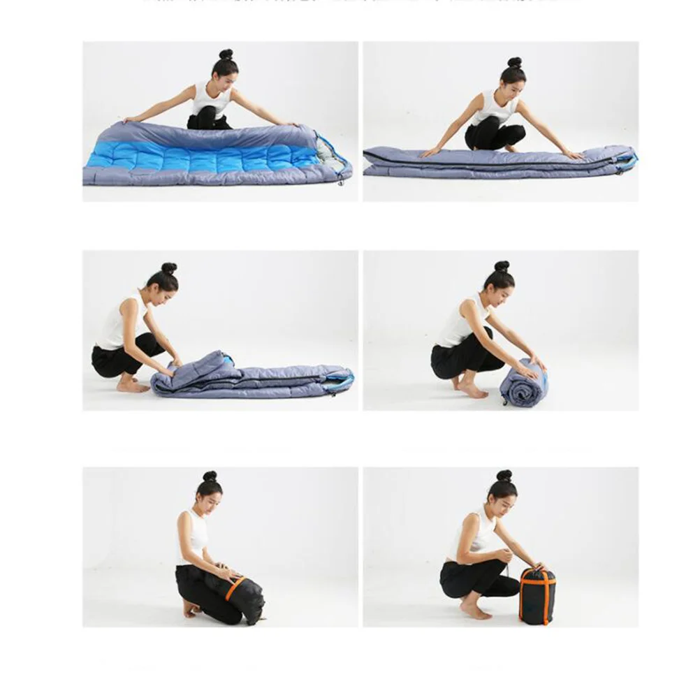

Lightweight Comfortable Sleeping Bag Cotton Filled Polyester Pongee Warm Waterproof Outdoor Camping Hiking Cold Weather Sleep