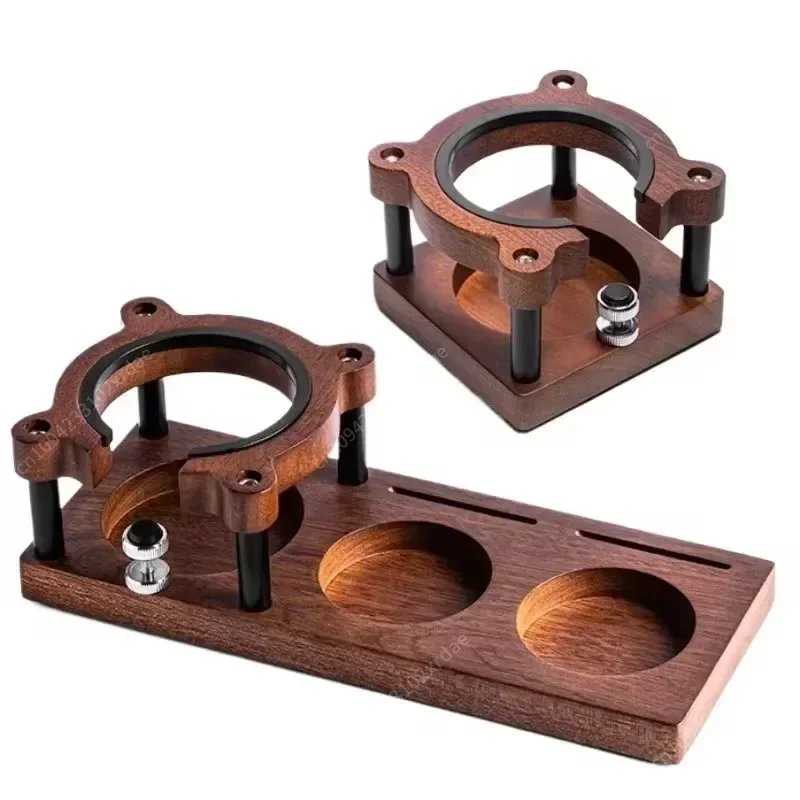 خشب متين سدادة قهوة حصيرة حامل Portafilter حامل قاعدة متعددة الوظائف اسبريسو تدك الرف باريستا ملحق 51/53/54/58 مللي متر