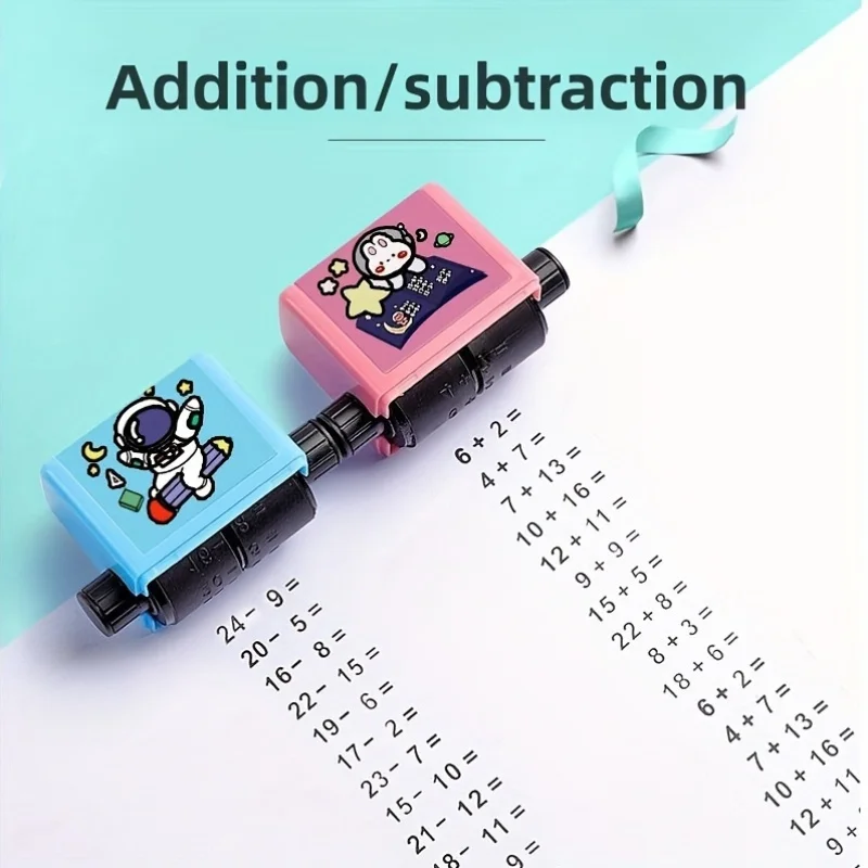 Popular Addition and Subtraction Stamps, Teaching Stamps, Addition and Subtraction Within 100 for Students, Rolling Addition and Subtraction Stamps, Stamp Practice, Rotating and Adjustable Stamp for Problem-Solving, Compact and Portable Stamp, Quick Problem-Generating Stamp, Reusable Stamp
