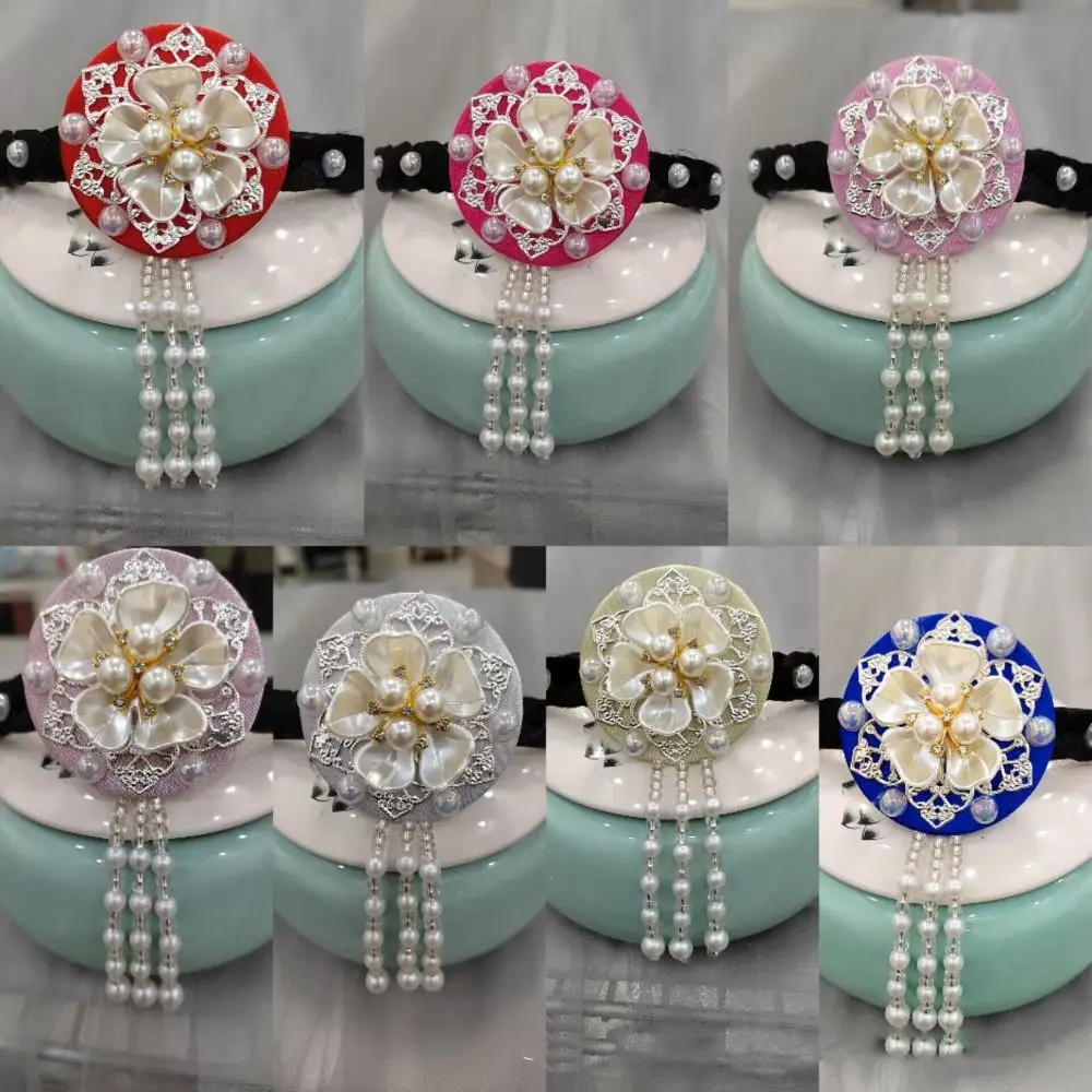 

Ретро цветок корейская повязка на голову с жемчугом и бисером ханбок повязка для волос традиционный этнический стиль сценический танцевальный обруч для волос дети