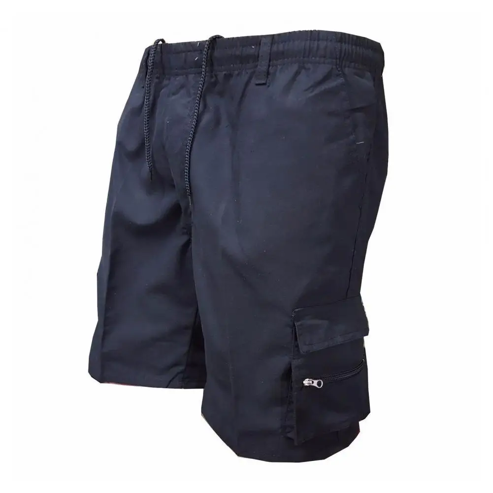 

Zipper Pocket Men Shorts Men Shorts Men's Cargo Shorts Elastic Waistband Drawstring Pockets Loose Breathable Summer Short Pants