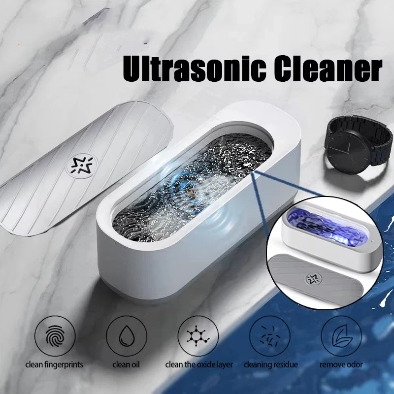 Ультразвуковая мойка 45000 Гц Pro для глубокой очистки ювелирных изделий, очков, часов, с зарядкой USB-C, портативная конструкция для дома и путешествий