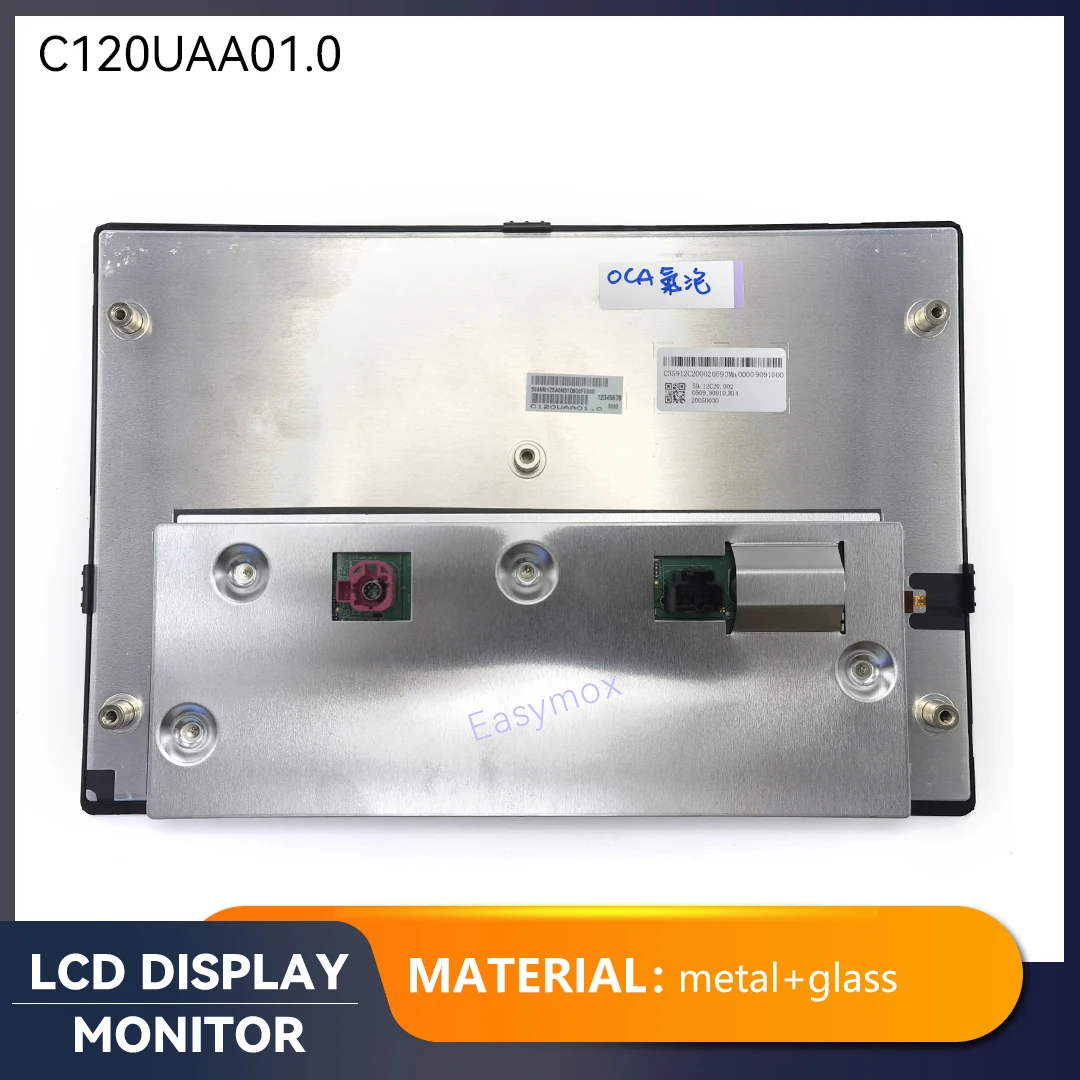 12 Inch Touch Screen C120UAA01.0 LCD Display for Car Video Players Multimedia s Repair and Replacement Resolution 800×480