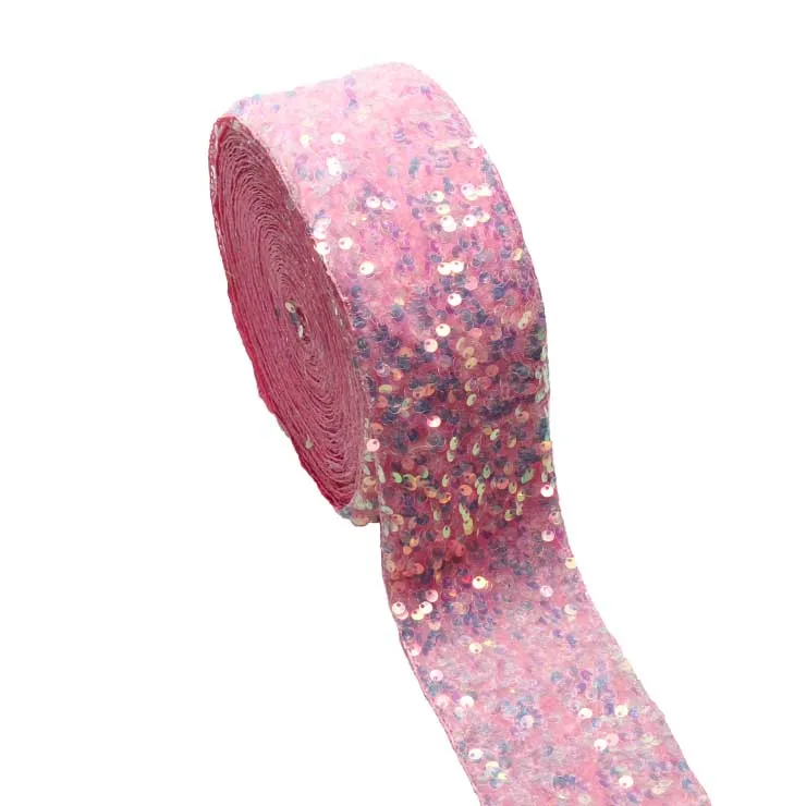 Colorful Velvet Sequin Ribbon 3inch 75mm 20yards/lot for Hair Bows Accessories