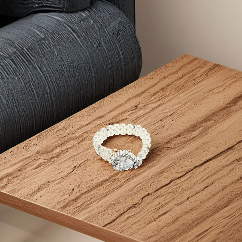 

2 шт., женский элегантный браслет с кристаллами и жемчугом, наручные часы в форме сердца, аналоговые кварцевые часы в винтажном стиле, подарок для особых случаев