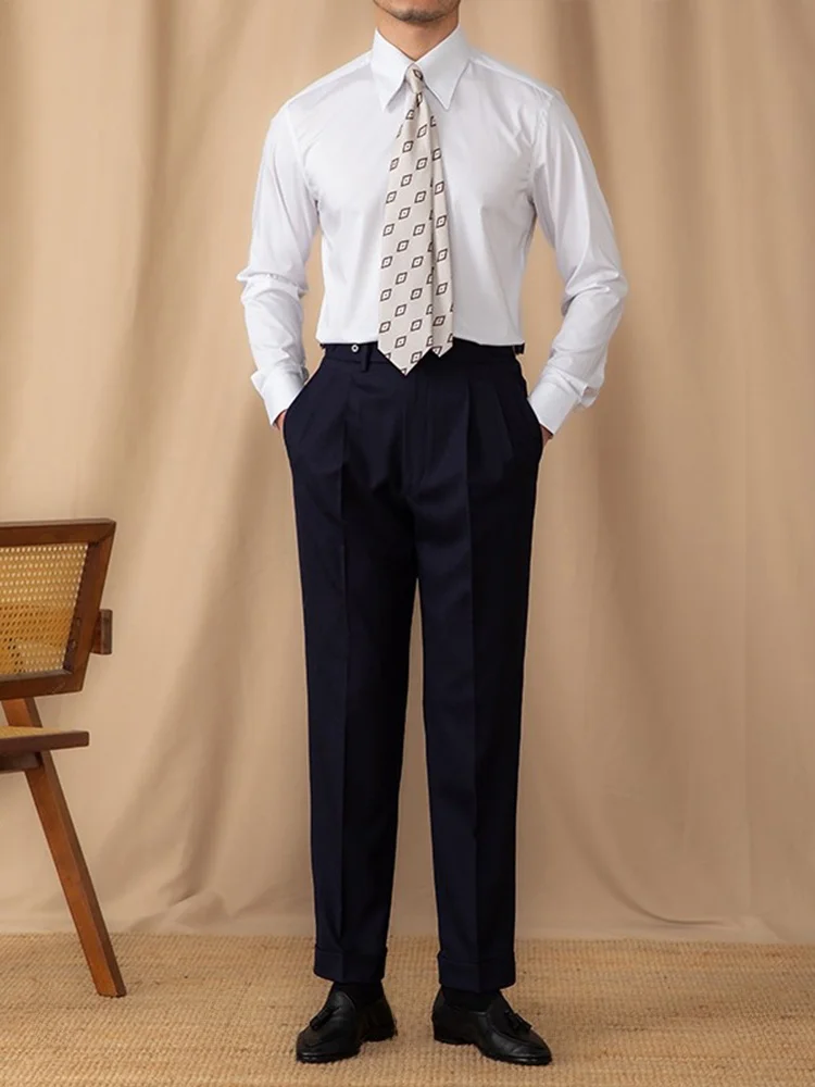 Mr. Deer Tee's New Men's Long Sve White irt Slim Fit Busin Gentleman's Faion Big Point Collar Anti-Wrinkle Skin-F...