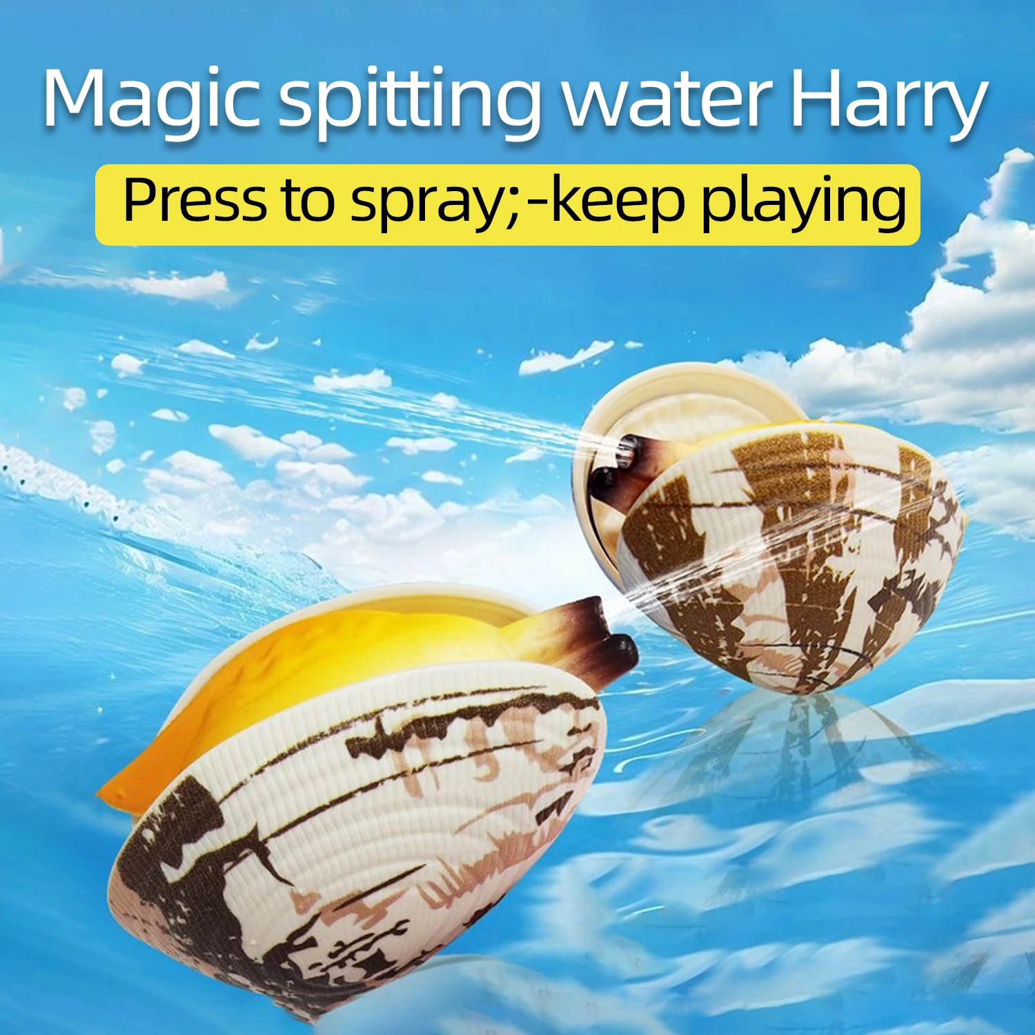 Giocattolo con pistola ad acqua a colpa spray, piccola pistola ad acqua a conchiglia simulata, scherzo e parodia che assorbe l'acqua e premere il giocattolo del gioco dell'acqua